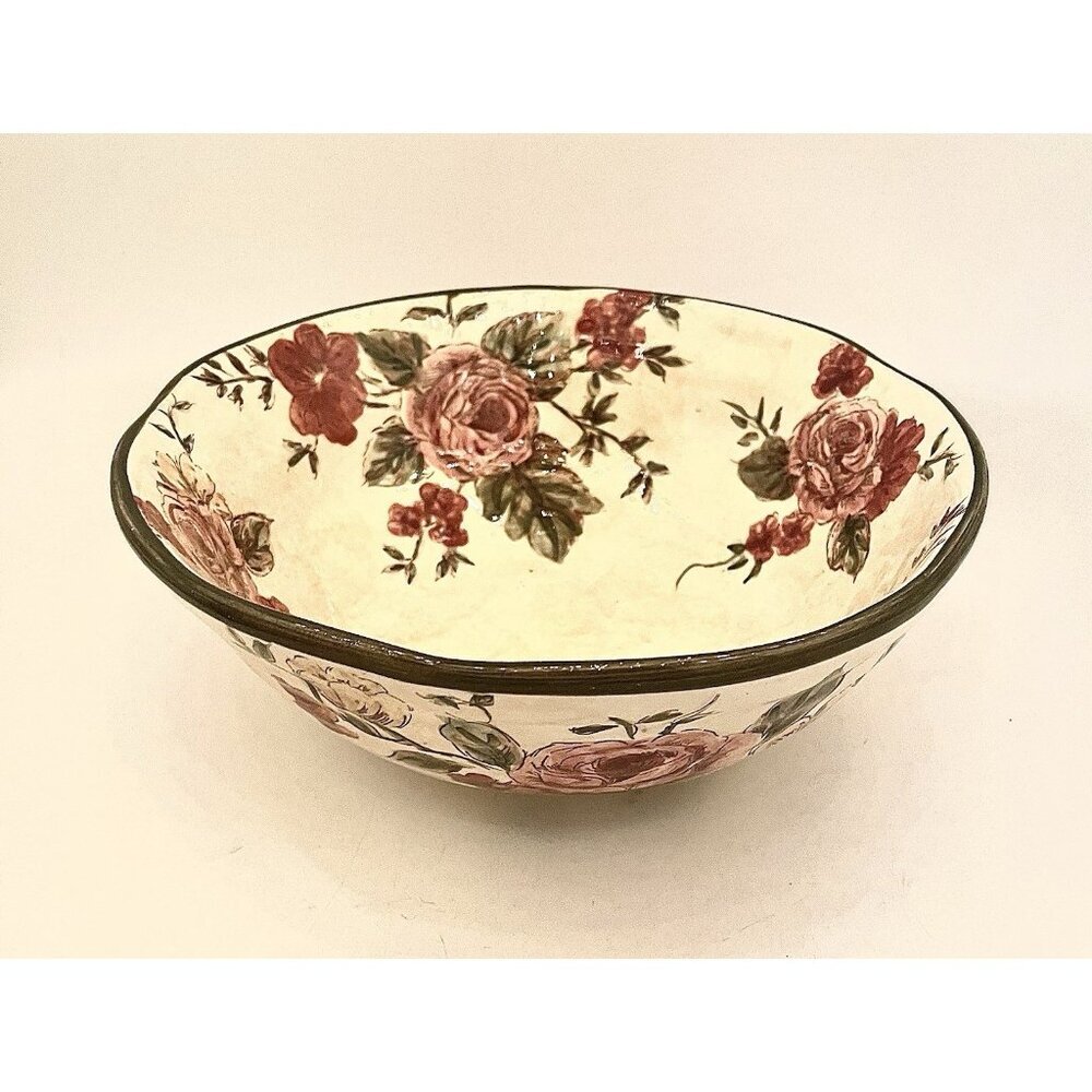 Vintage Serving Bowl OLD ENGLISH ROSE 10x3.5” Cottagecore Country Roses China